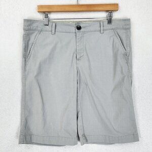Eddie Bauer Shorts Womens 12 Gray Shaw Twill Chino Stretch Bermuda Casual